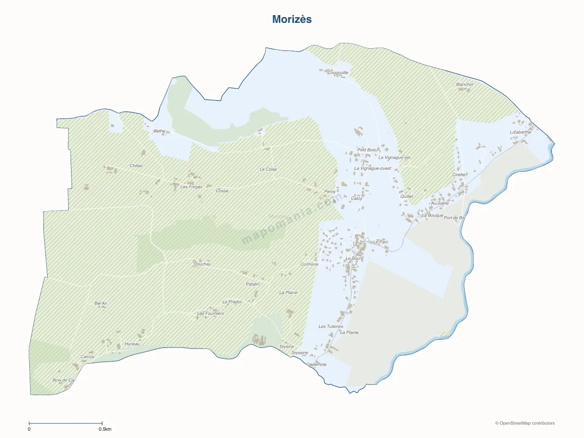 Carte de Morizès à personnaliser