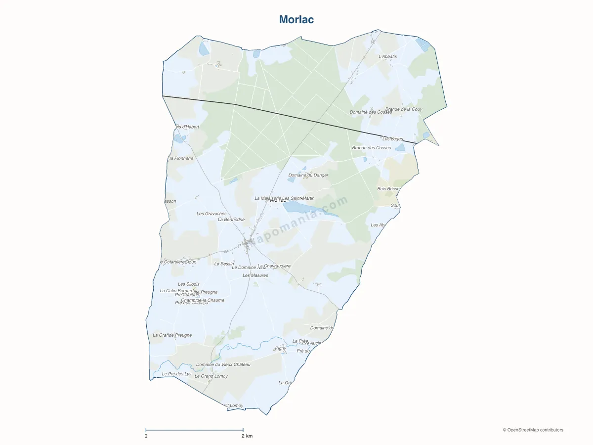 Carte de Morlac à personnaliser