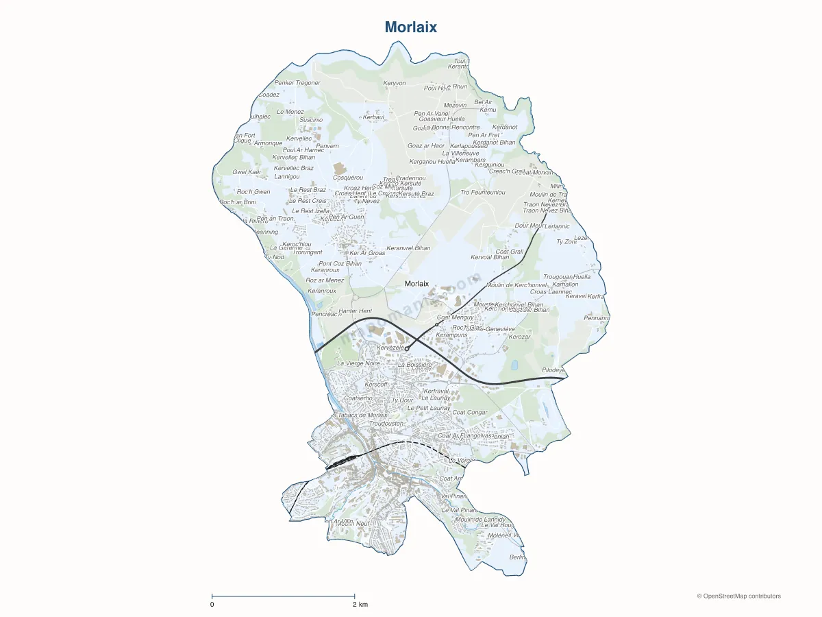 Carte de Morlaix à personnaliser