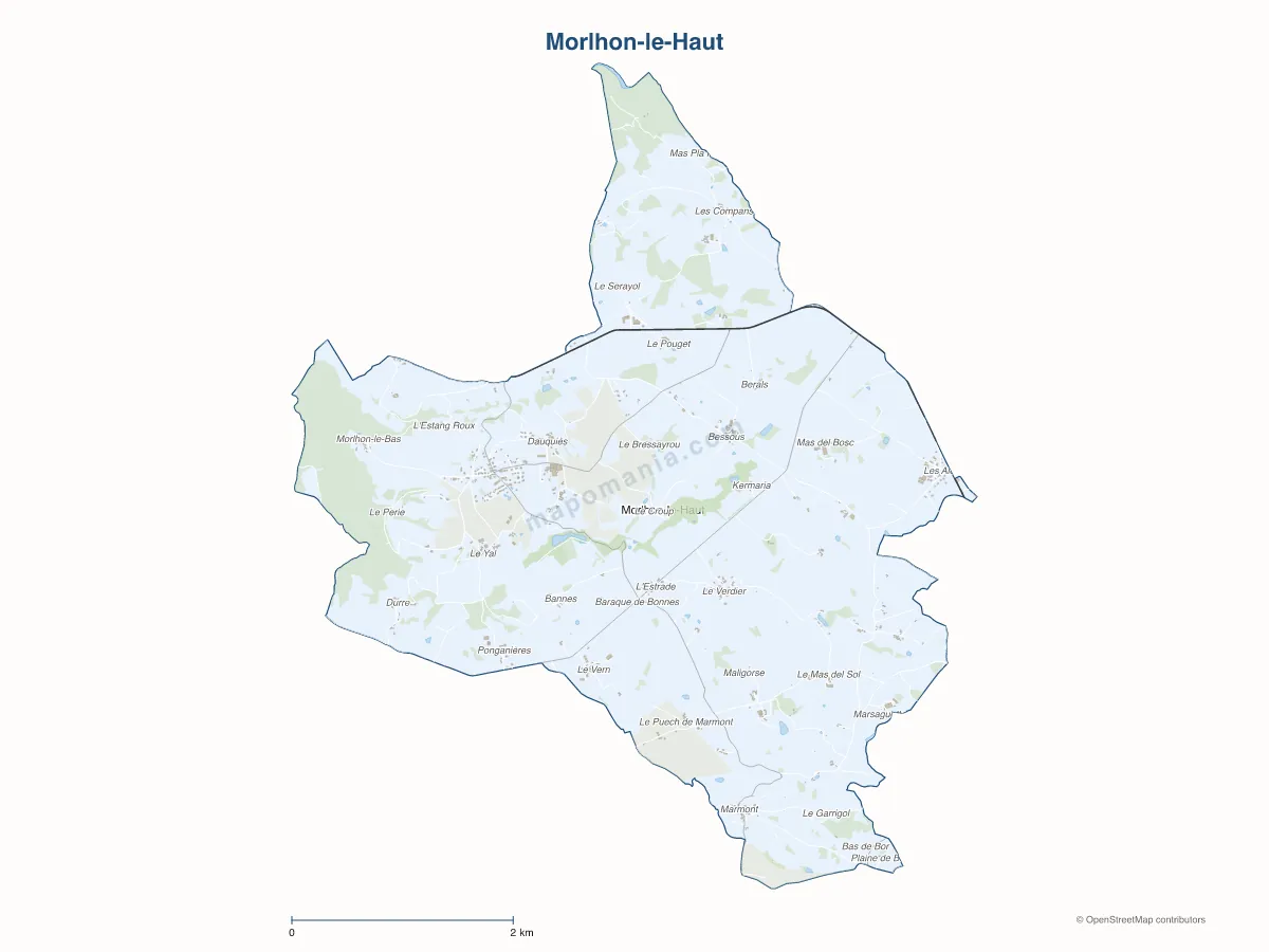 Carte de Morlhon-le-Haut à personnaliser