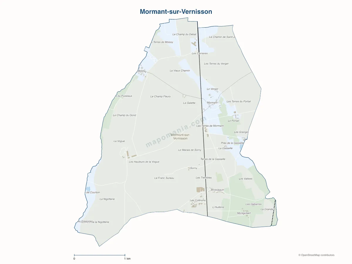 Carte de Mormant-sur-Vernisson à personnaliser