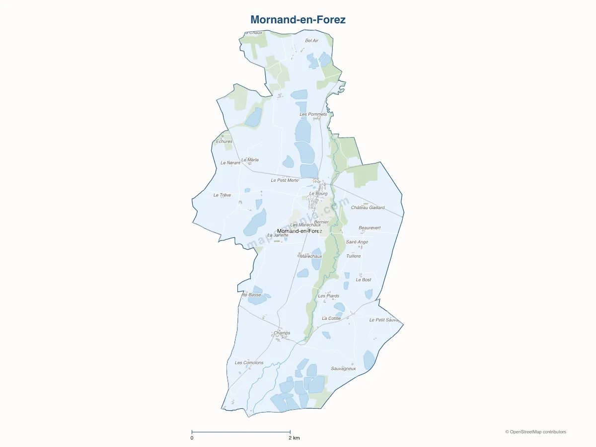 Carte de Mornand-en-Forez à personnaliser