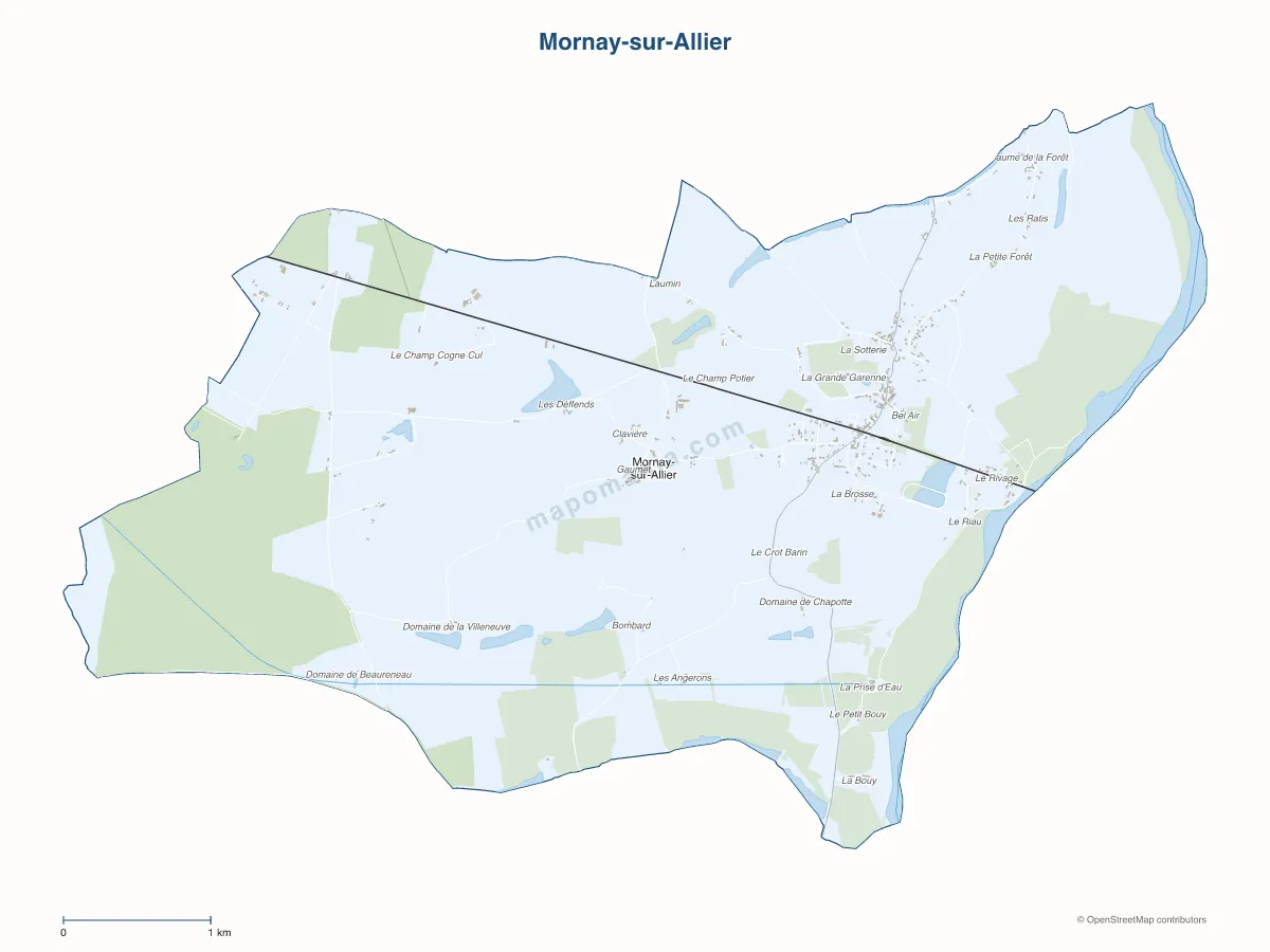 Carte de Mornay-sur-Allier à personnaliser