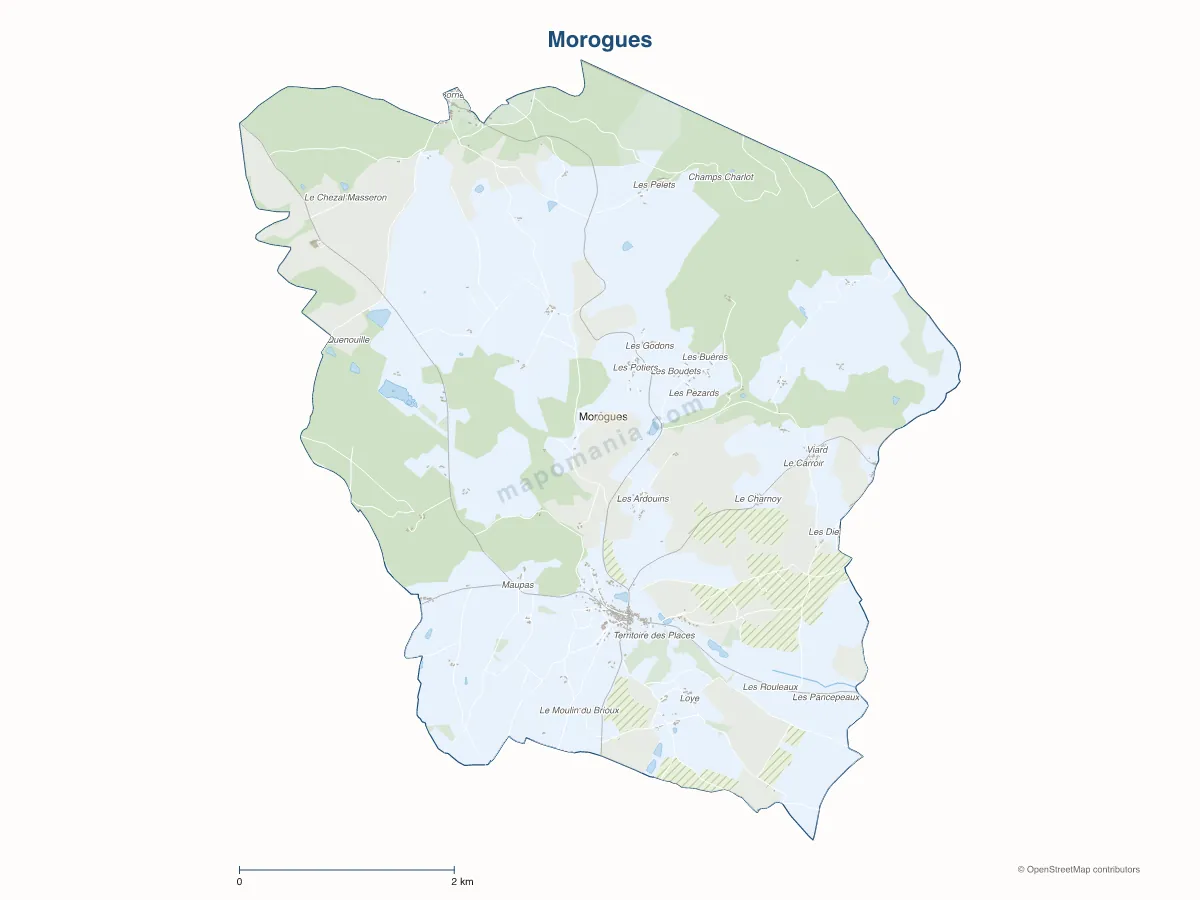 Carte de Morogues à personnaliser