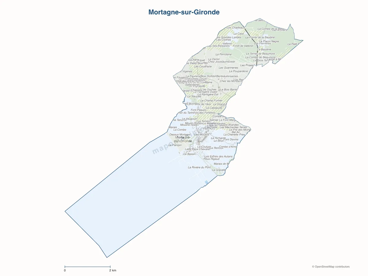 Carte de Mortagne-sur-Gironde à personnaliser