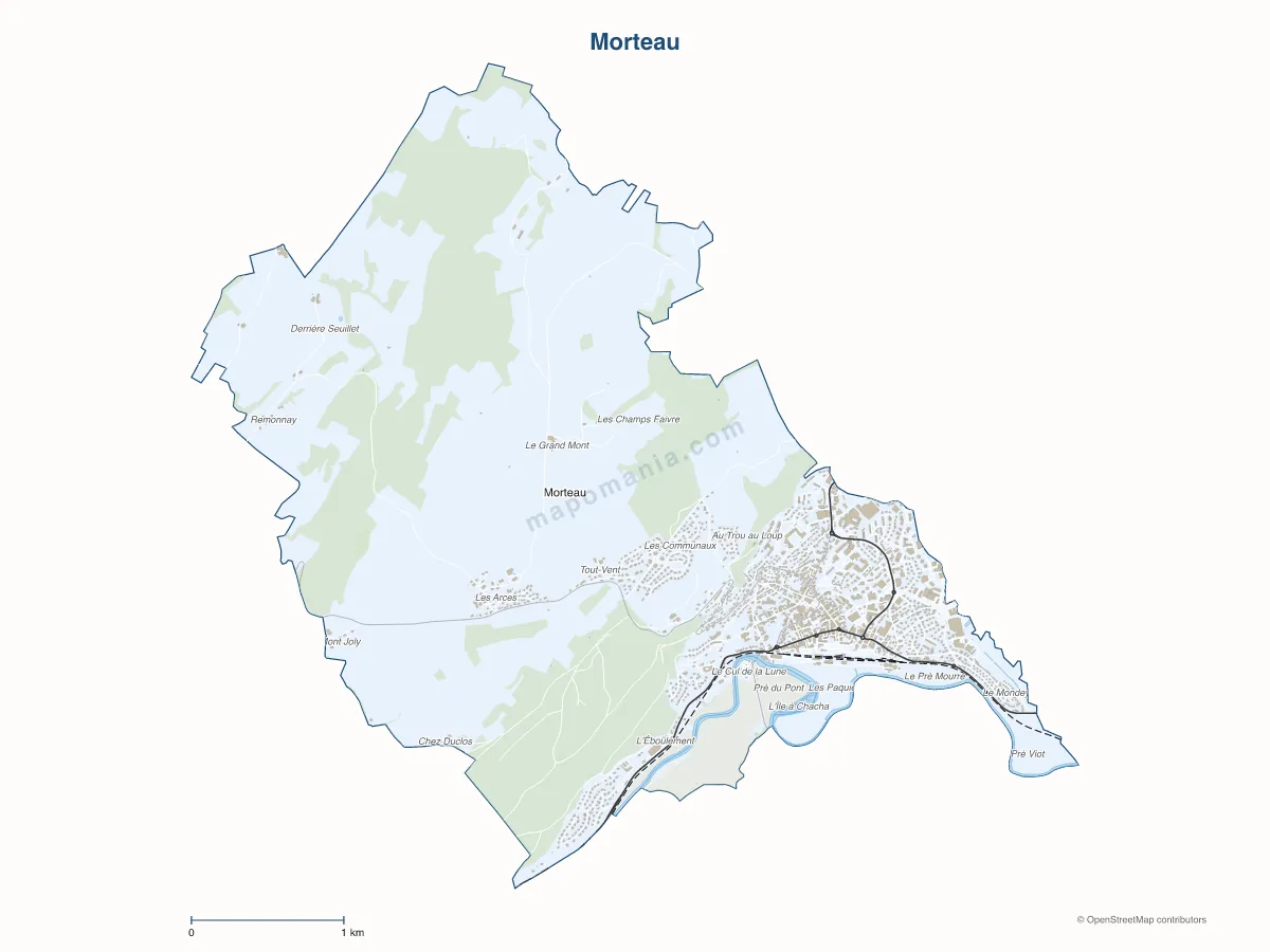 Carte de Morteau à personnaliser