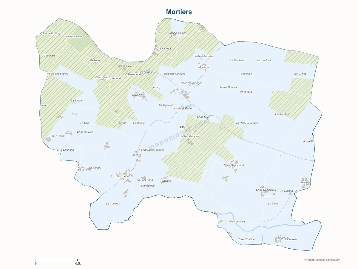 Carte de Mortiers à personnaliser