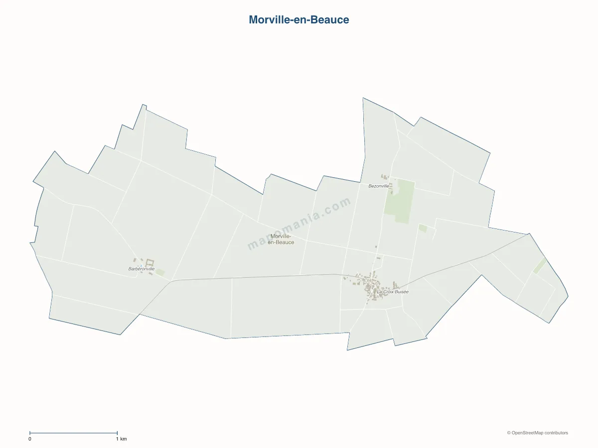 Carte de Morville-en-Beauce à personnaliser