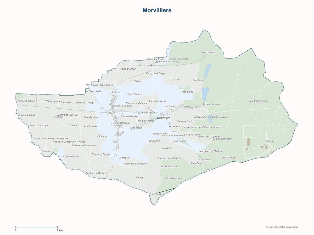 Carte de Morvilliers à personnaliser
