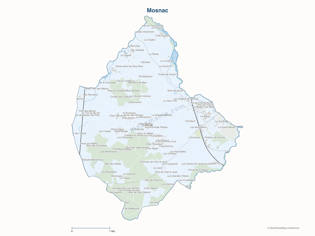Carte de Mosnac à personnaliser