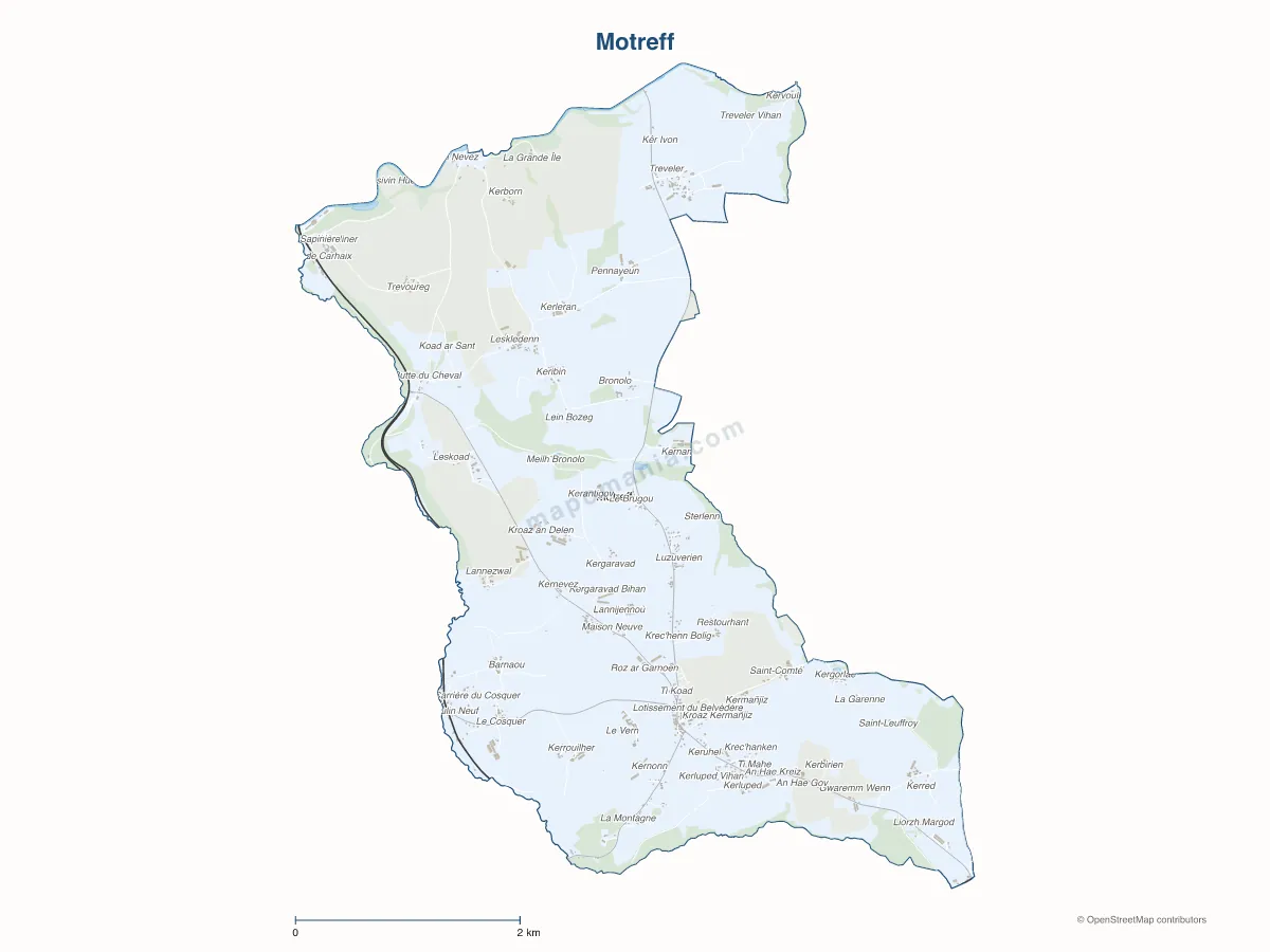 Carte de Motreff à personnaliser
