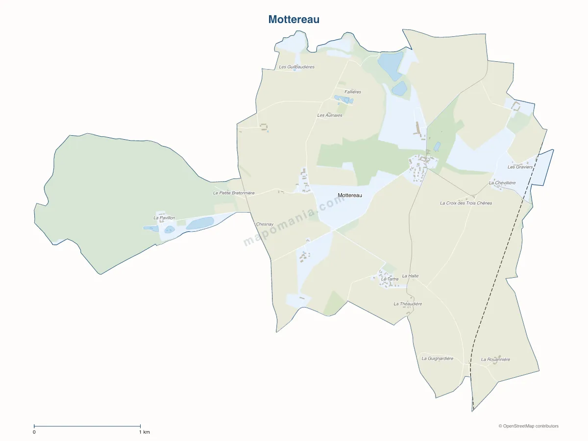 Carte de Mottereau à personnaliser