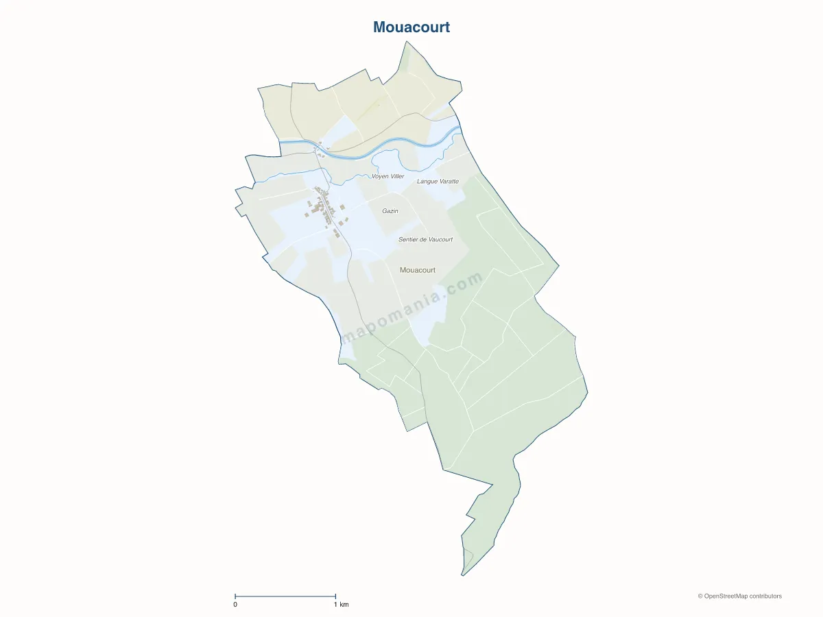 Carte de Mouacourt à personnaliser