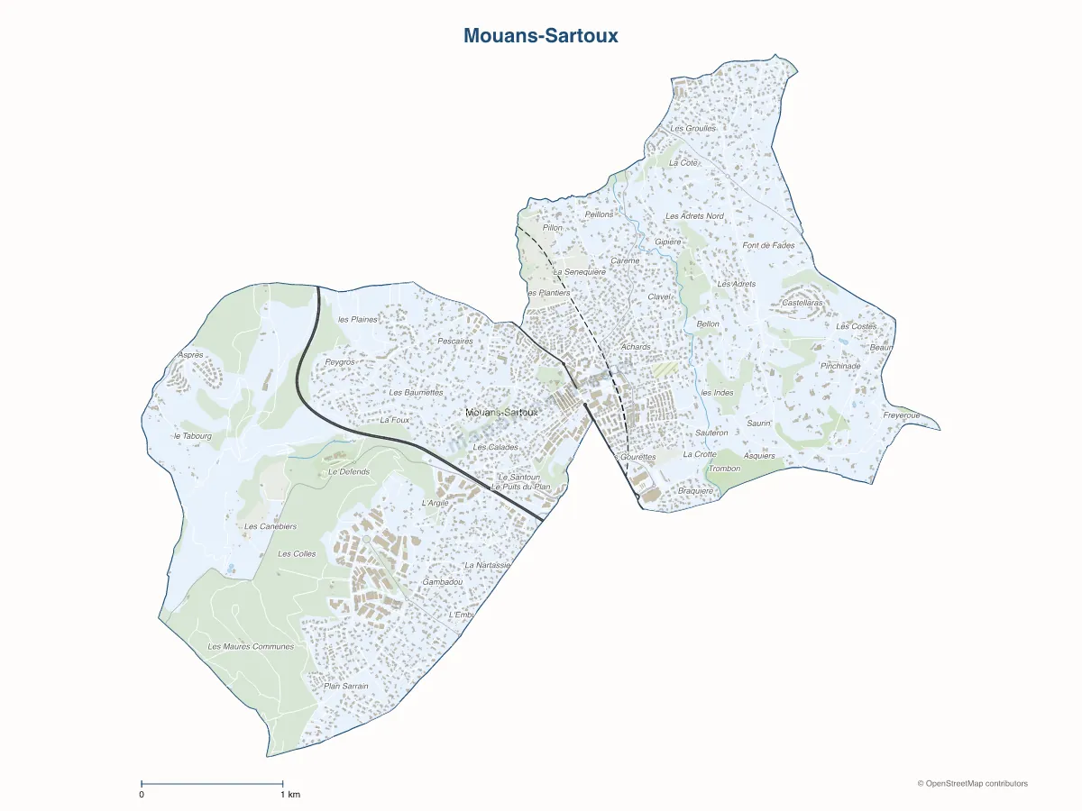 Carte de Mouans-Sartoux à personnaliser