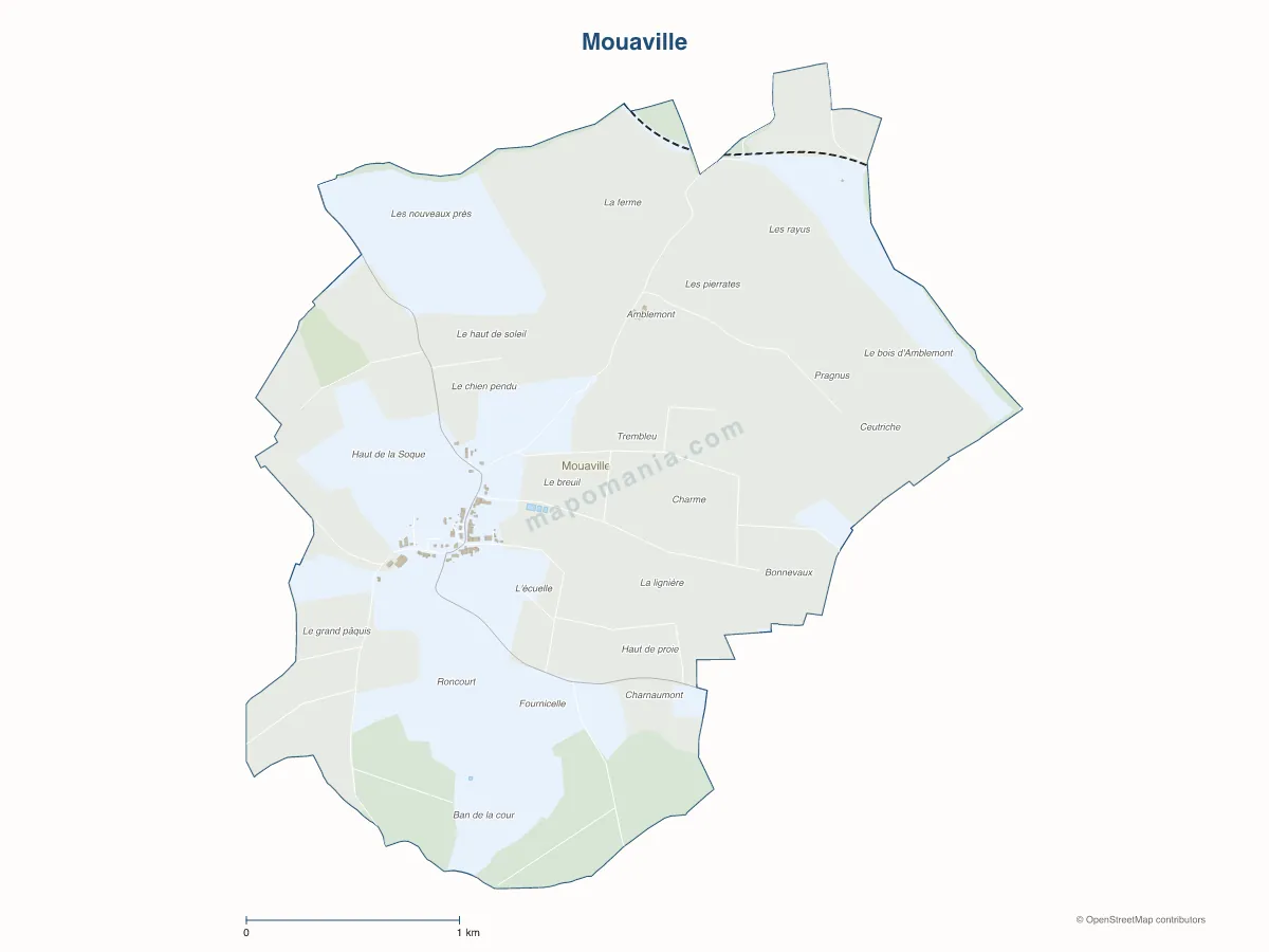Carte de Mouaville à personnaliser