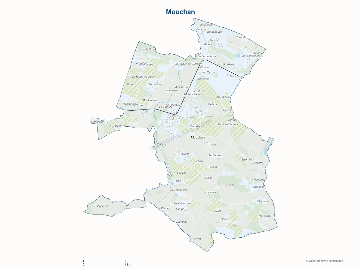 Carte de Mouchan à personnaliser