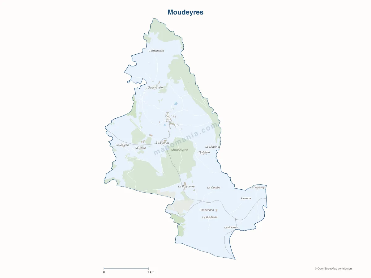 Carte de Moudeyres à personnaliser