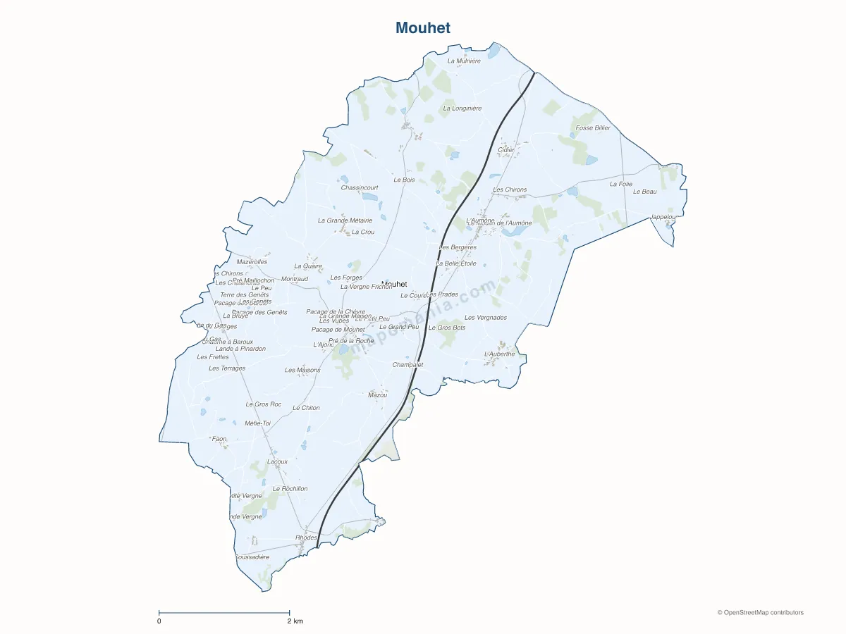 Carte de Mouhet à personnaliser