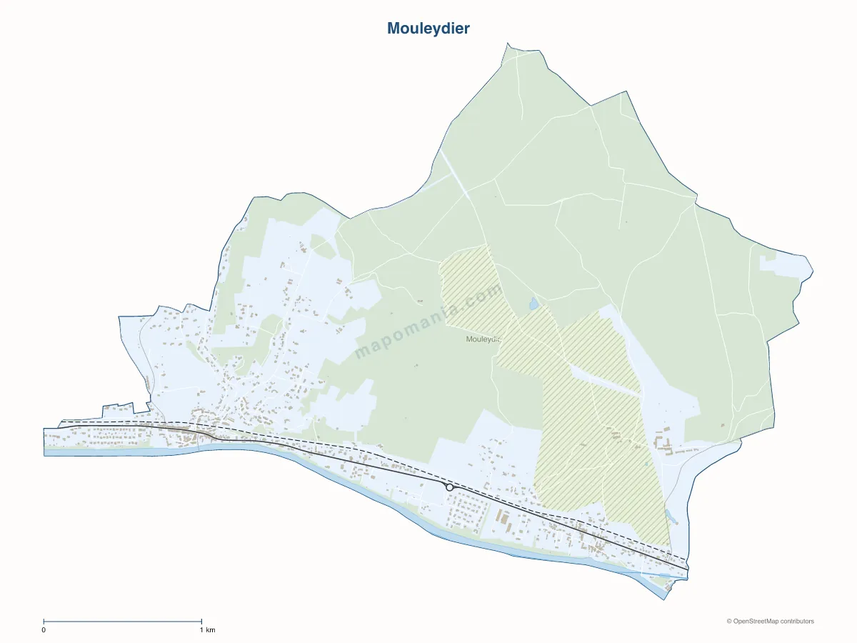 Carte de Mouleydier à personnaliser