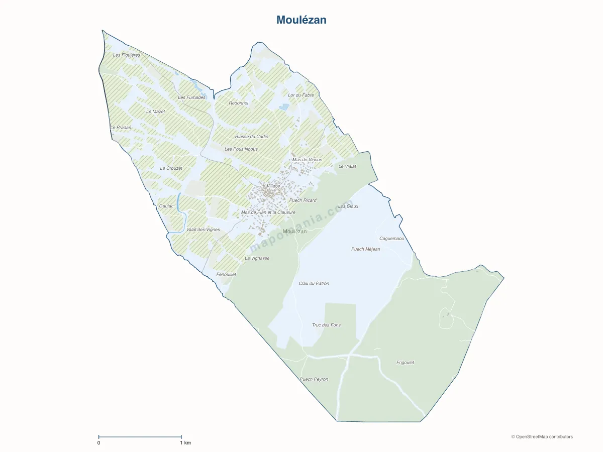 Carte de Moulézan à personnaliser