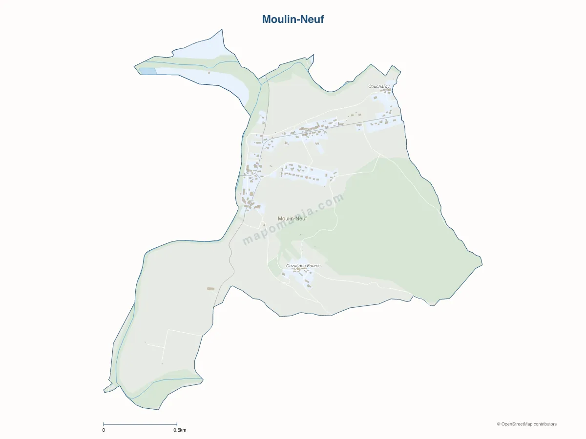 Carte de Moulin-Neuf à personnaliser