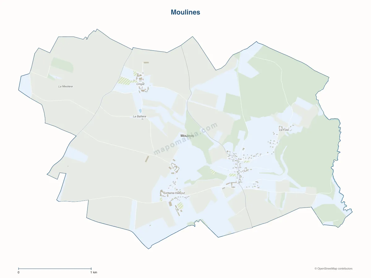Carte de Moulines à personnaliser
