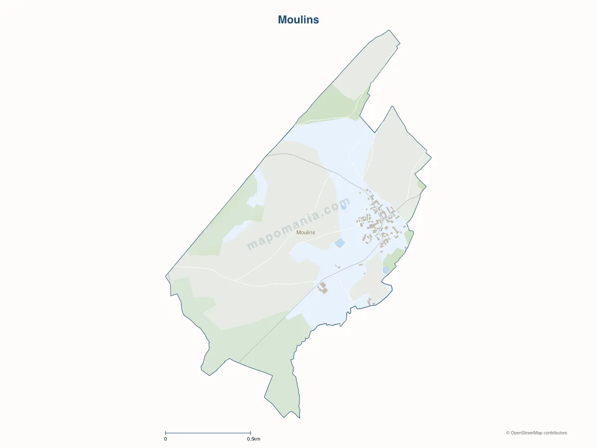 Carte de Moulins à personnaliser