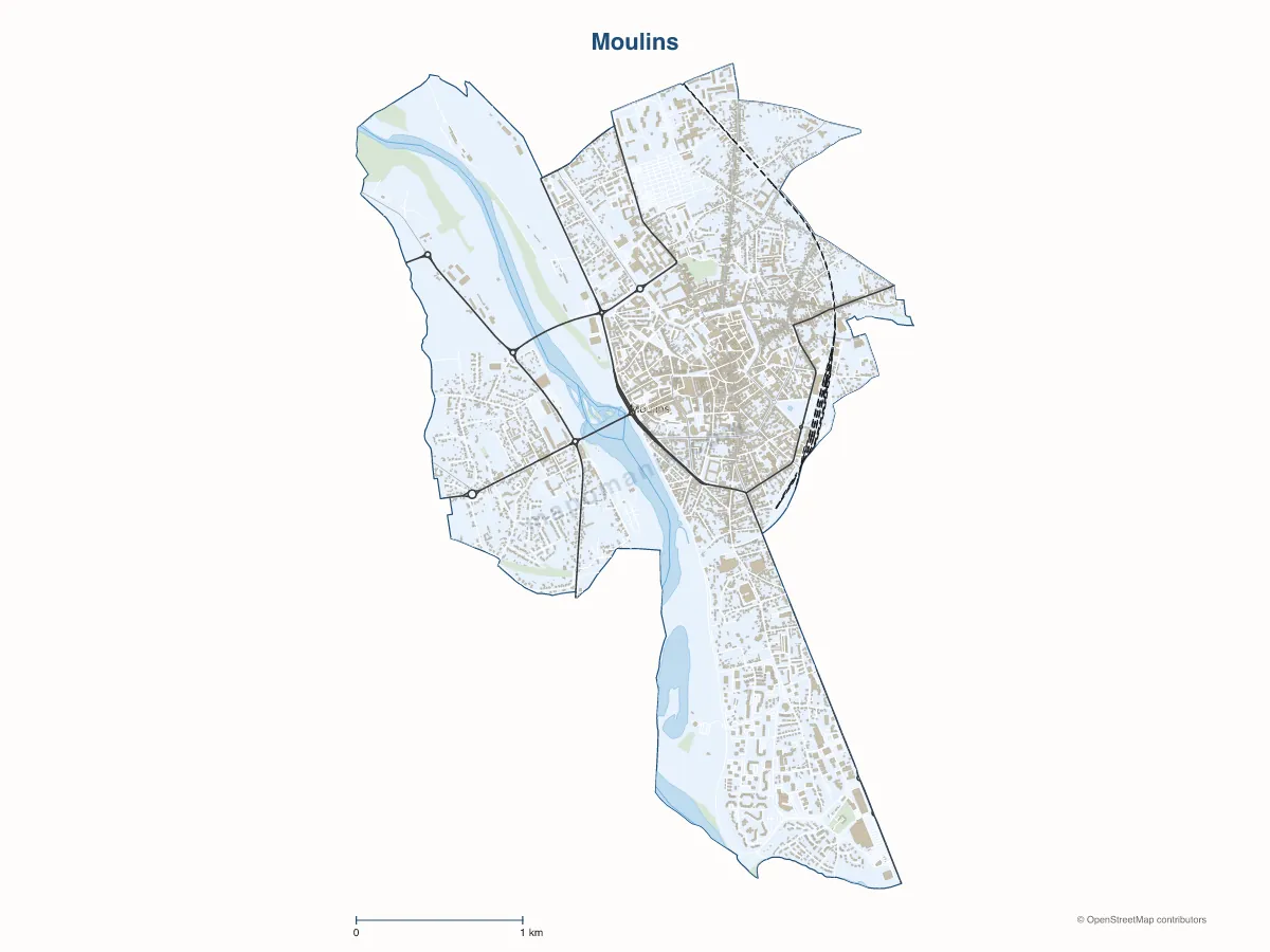 Carte de Moulins à personnaliser