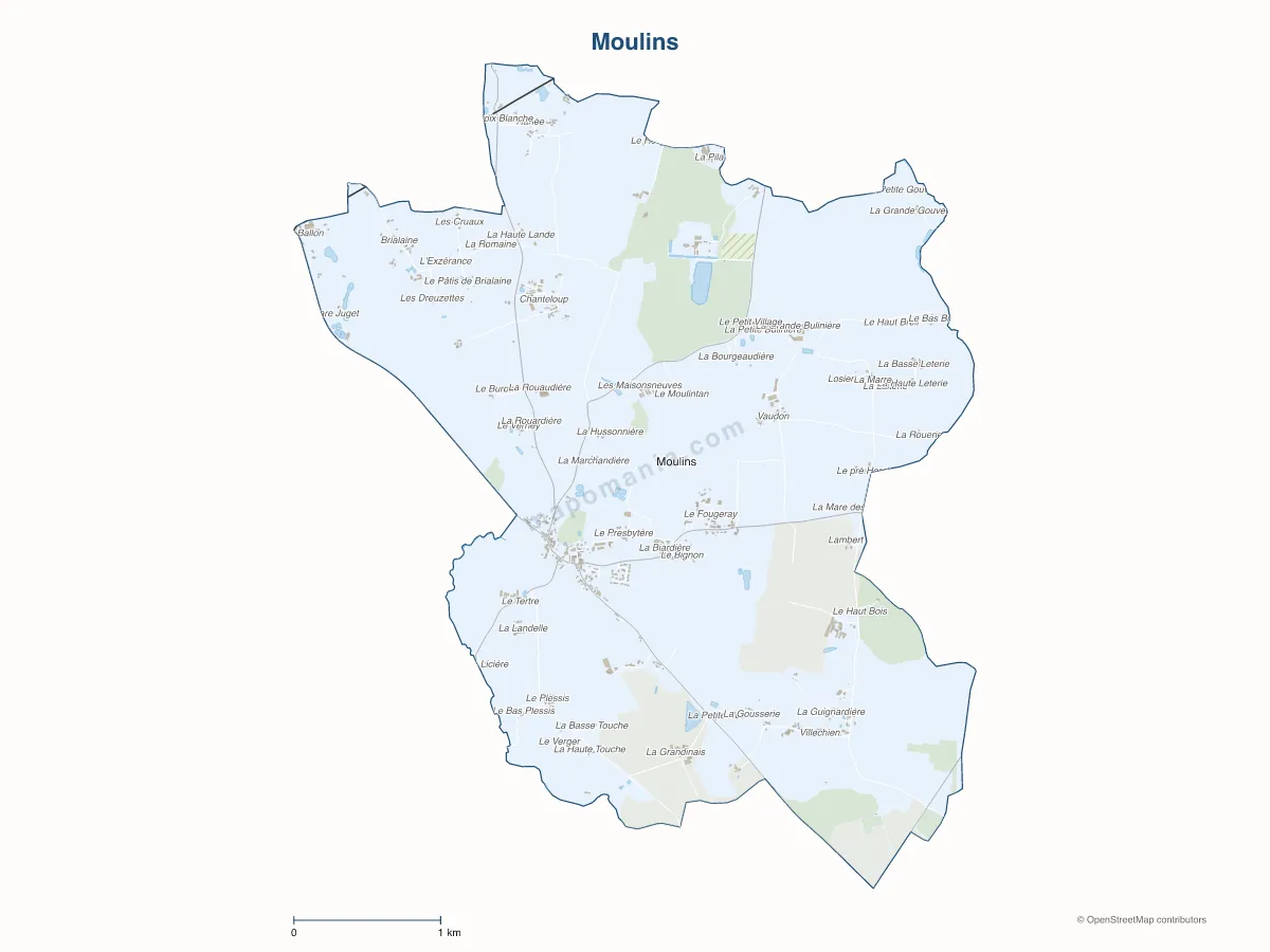 Carte de Moulins à personnaliser