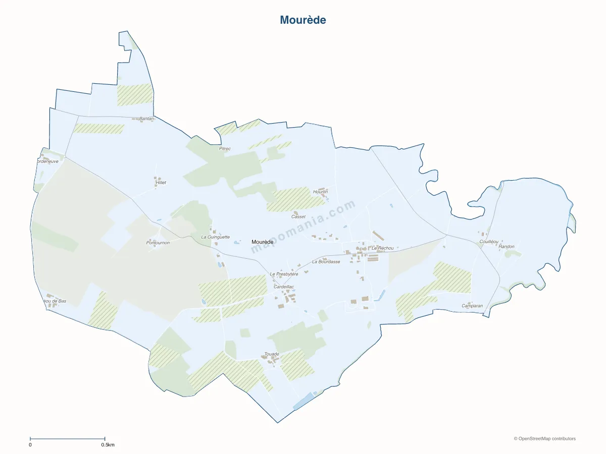 Carte de Mourède à personnaliser