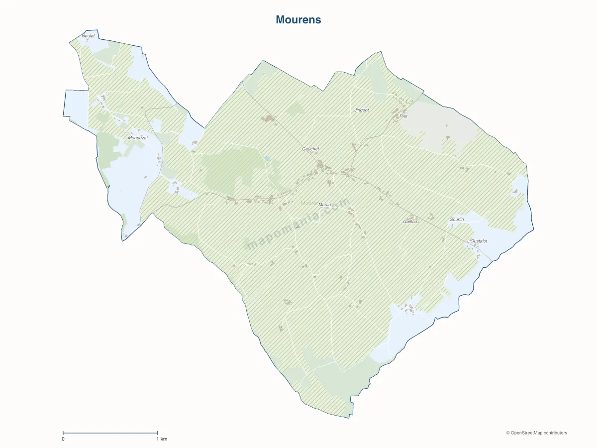 Carte de Mourens à personnaliser