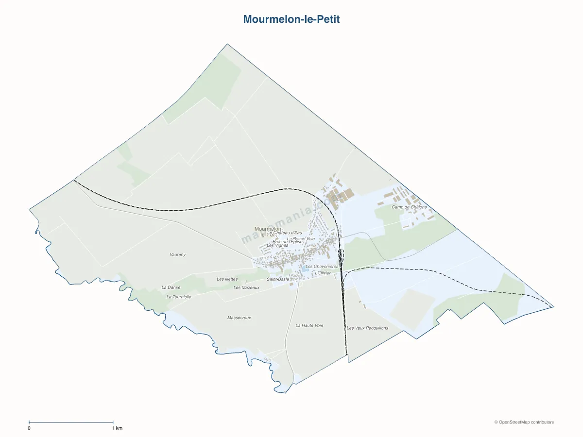 Carte de Mourmelon-le-Petit à personnaliser
