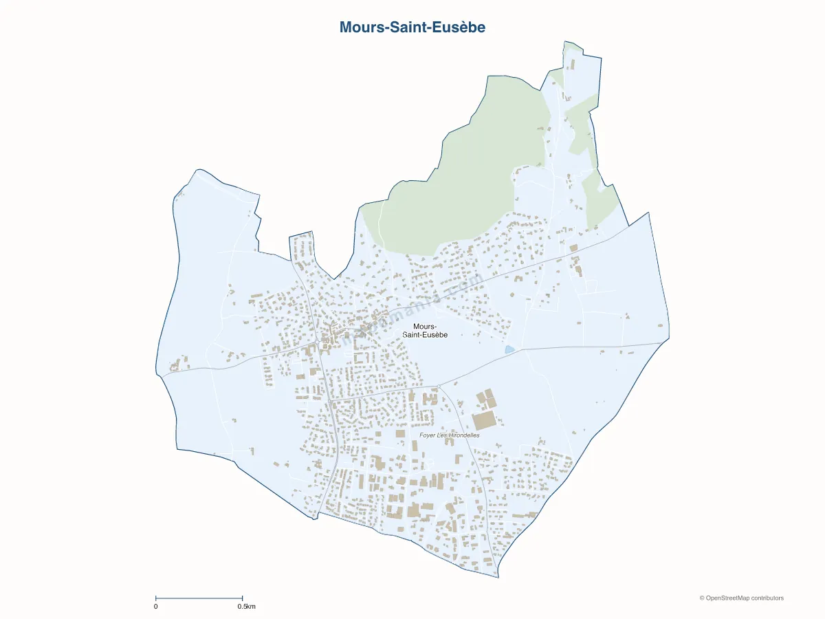 Carte de Mours-Saint-Eusèbe à personnaliser