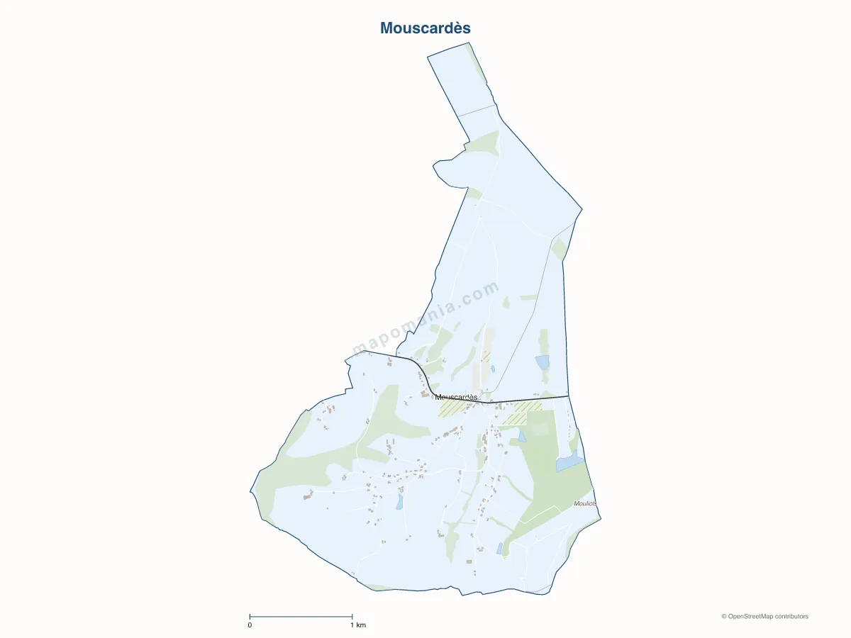 Carte de Mouscardès à personnaliser