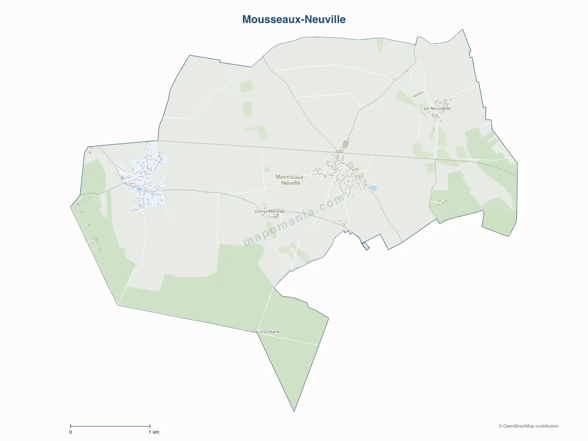Carte de Mousseaux-Neuville à personnaliser