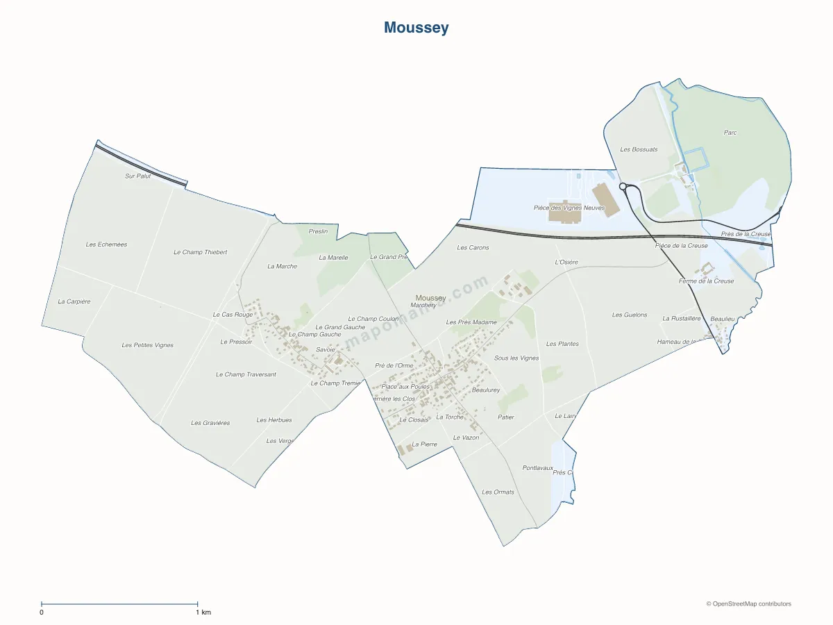 Carte de Moussey à personnaliser