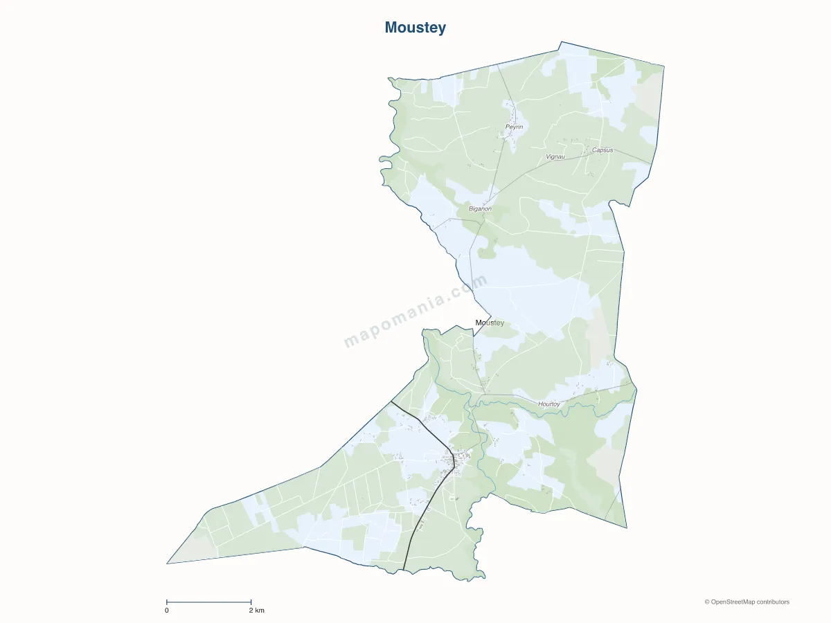 Carte de Moustey à personnaliser