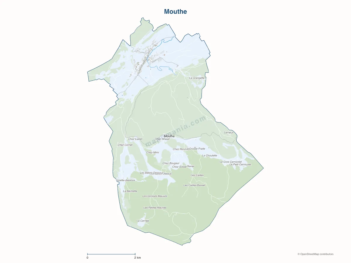 Carte de Mouthe à personnaliser