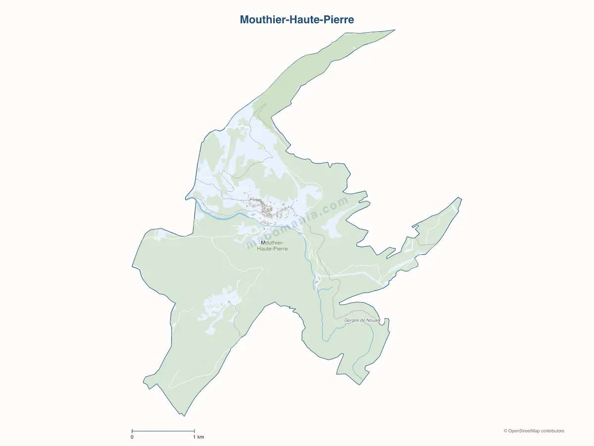 Carte de Mouthier-Haute-Pierre à personnaliser