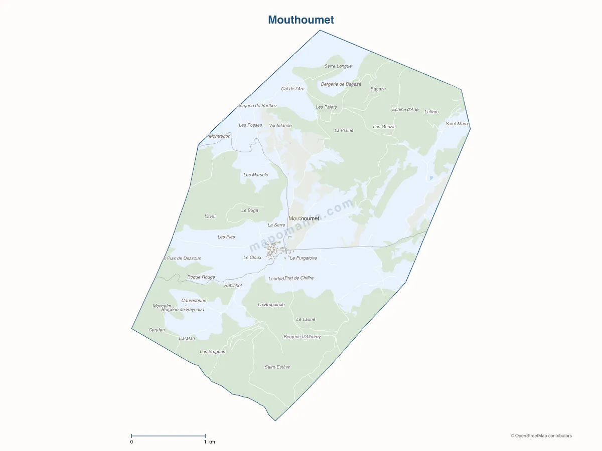 Carte de Mouthoumet à personnaliser