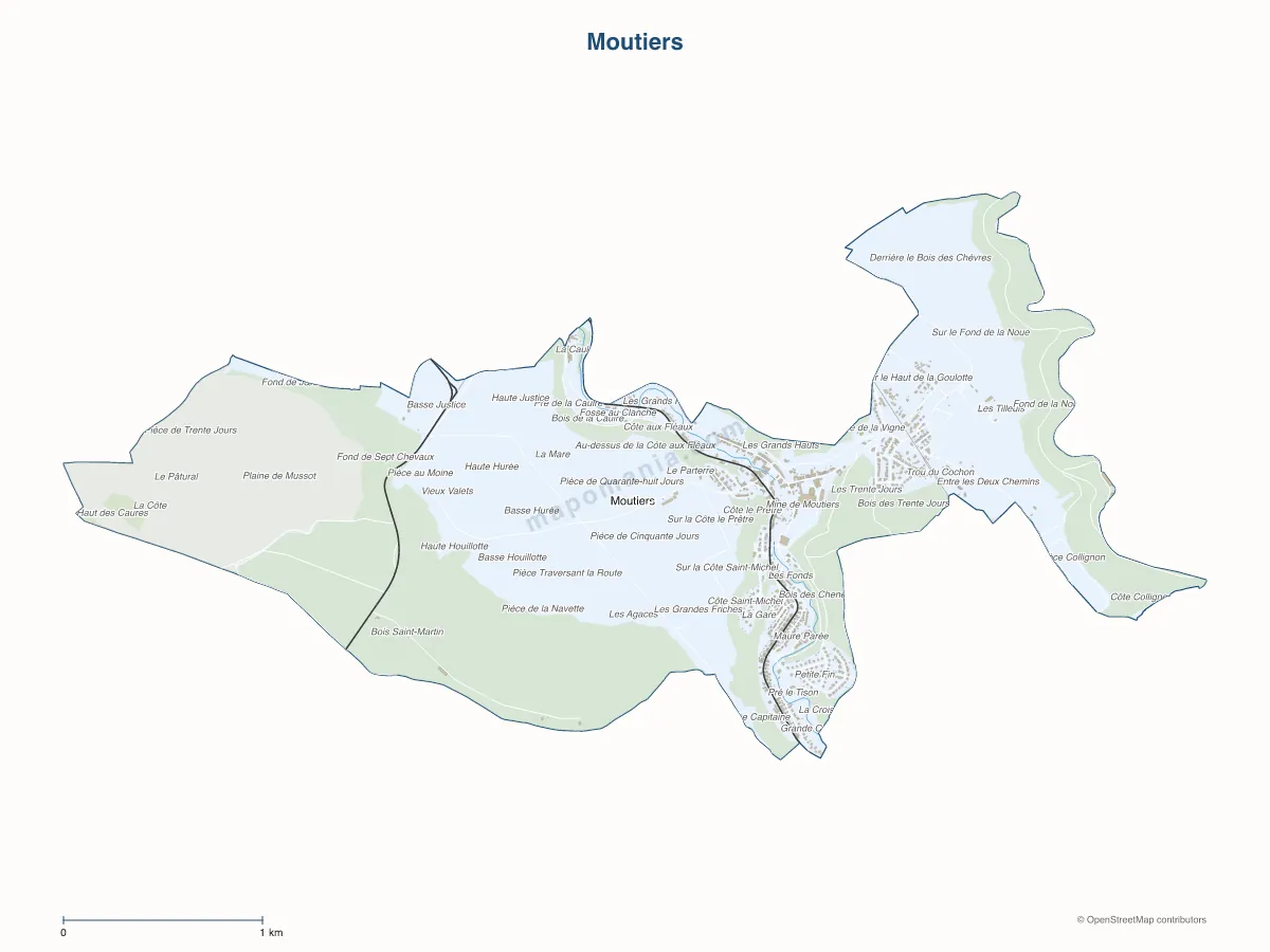 Carte de Moutiers à personnaliser