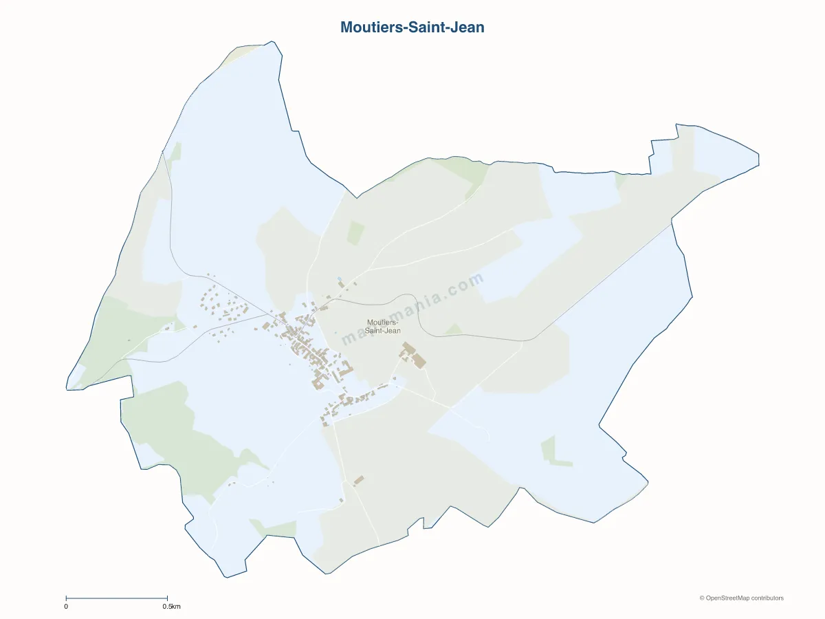 Carte de Moutiers-Saint-Jean à personnaliser