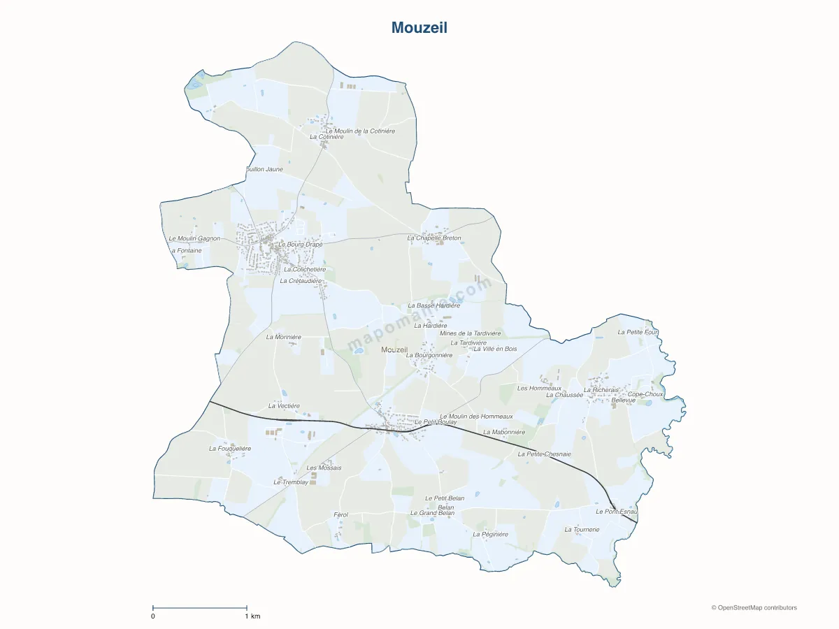 Carte de Mouzeil à personnaliser