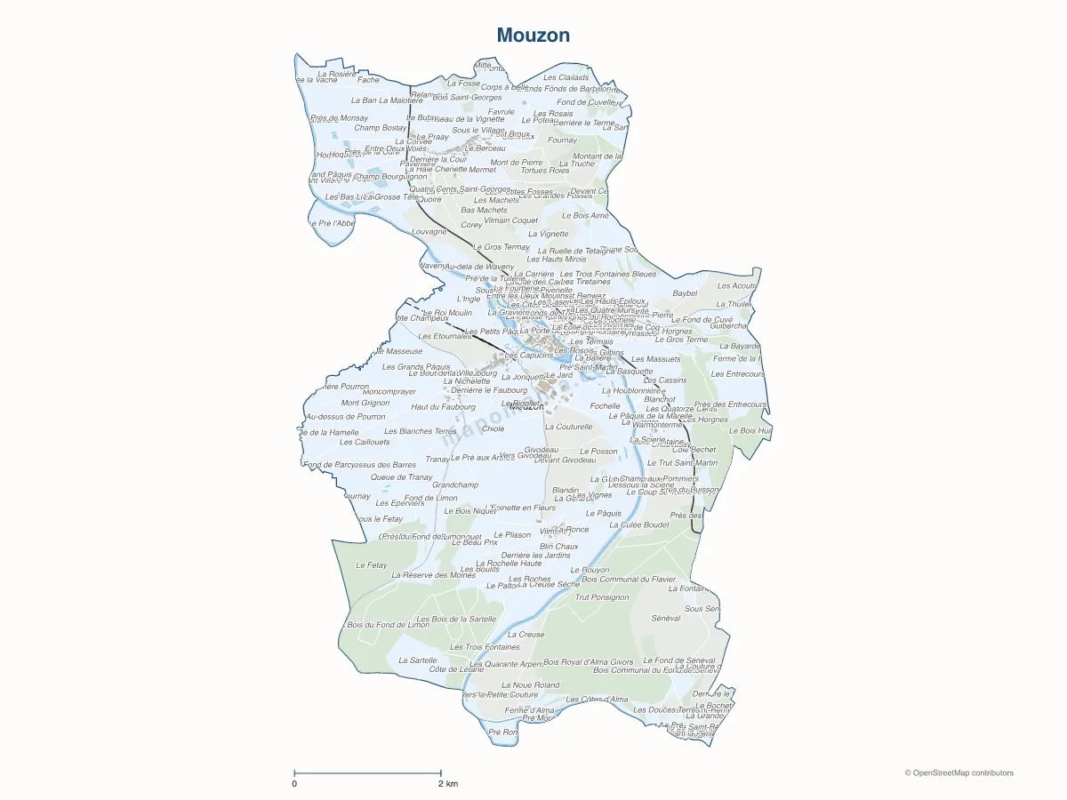 Carte de Mouzon à personnaliser