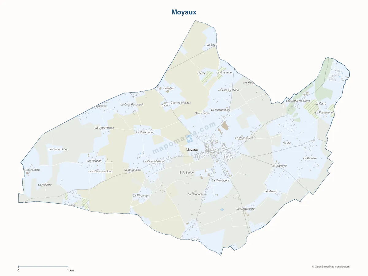 Carte de Moyaux à personnaliser