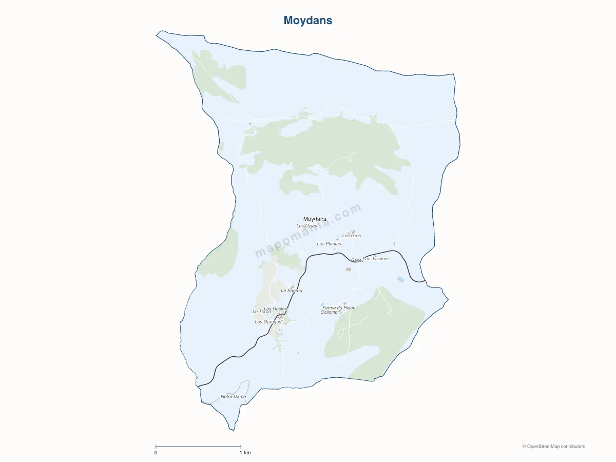 Carte de Moydans à personnaliser