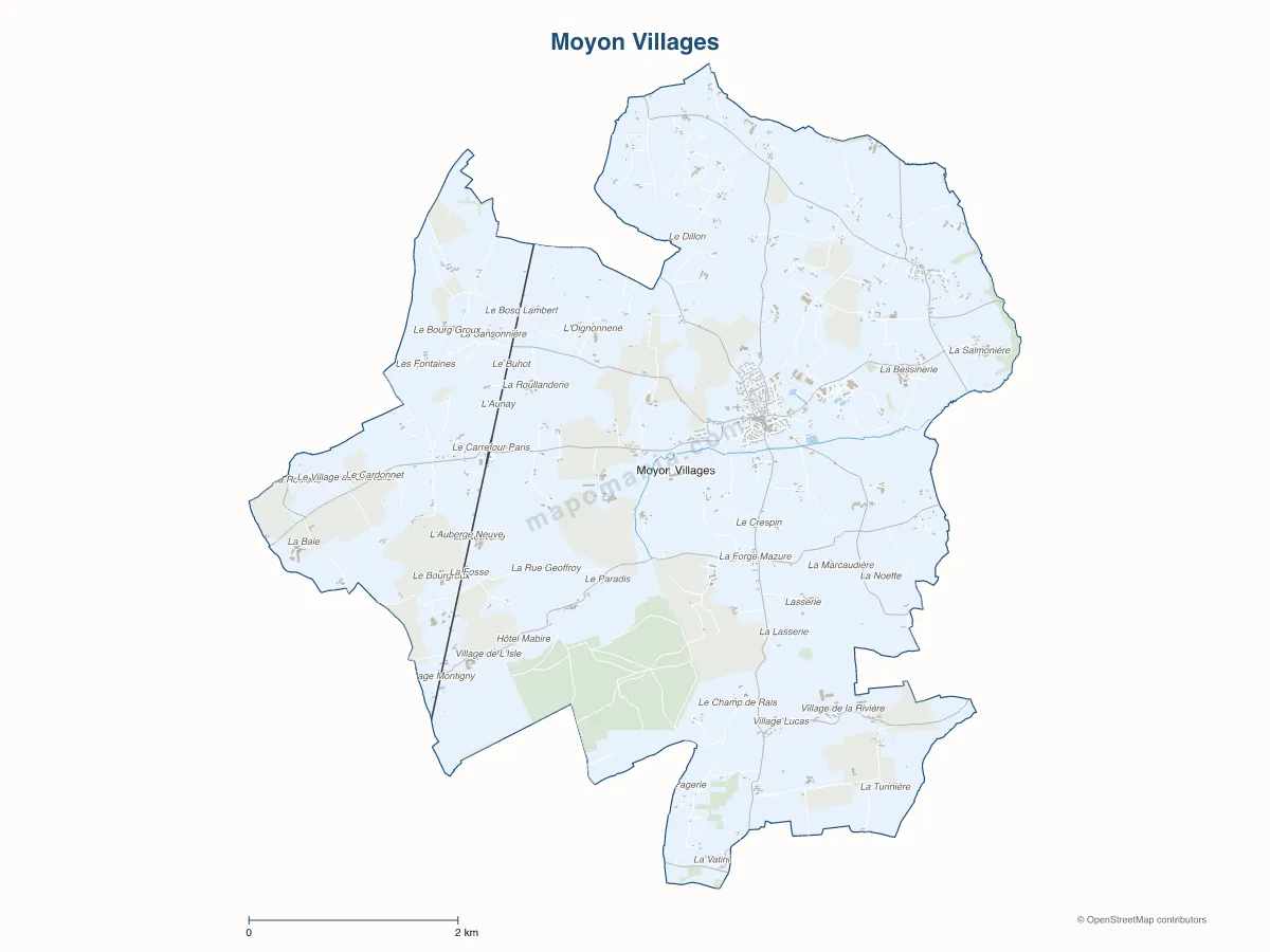 Carte de Moyon Villages à personnaliser