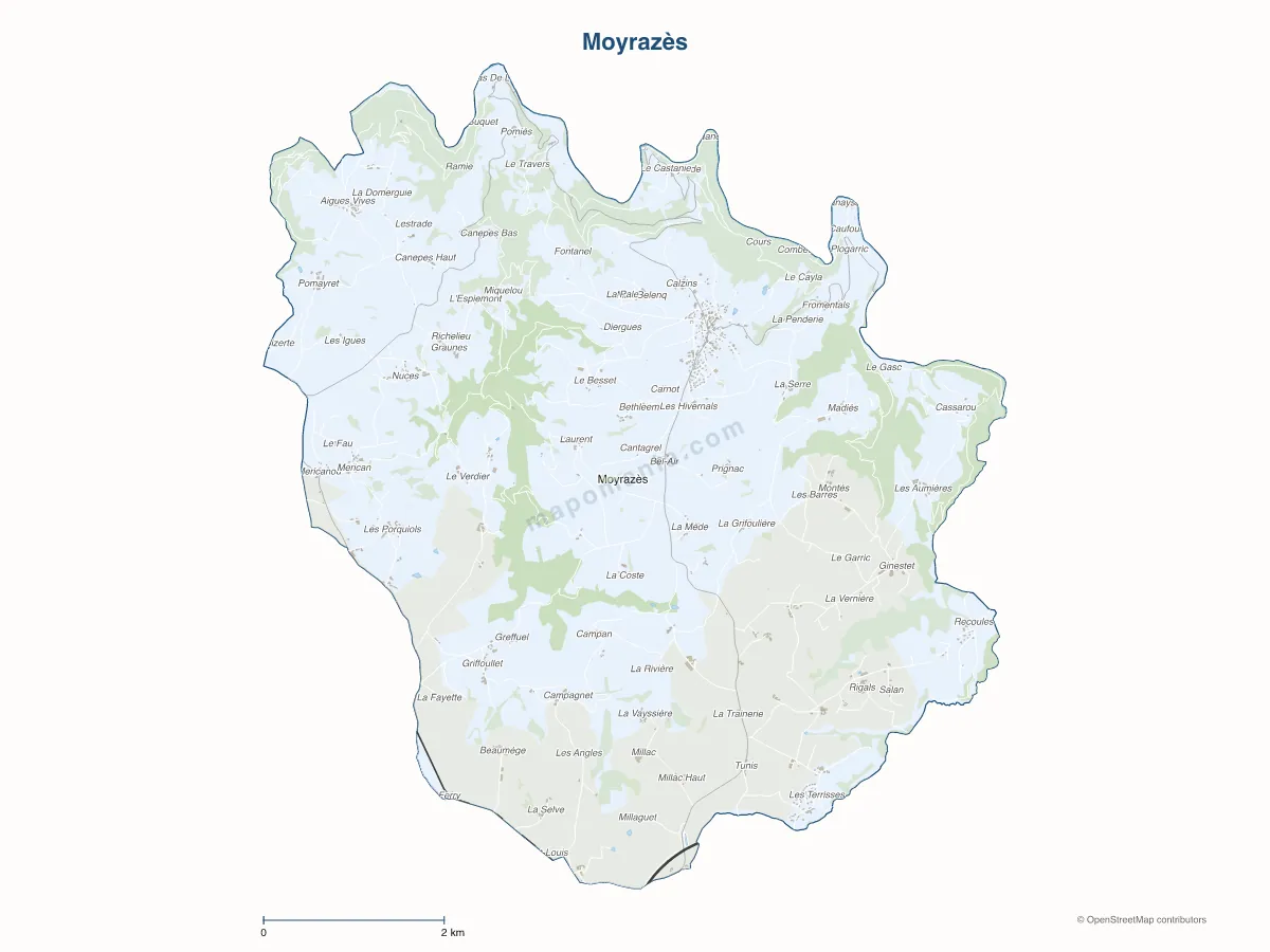 Carte de Moyrazès à personnaliser