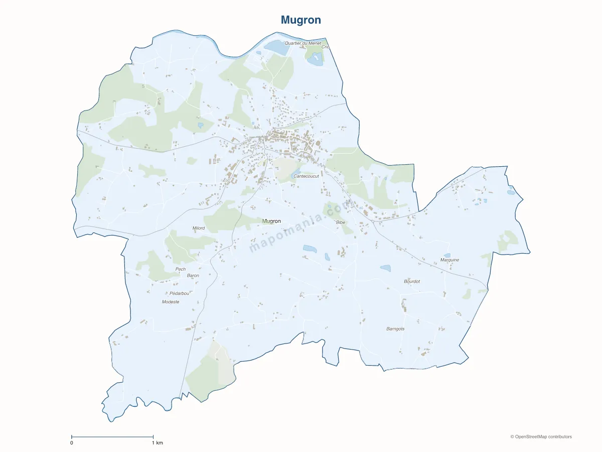 Carte de Mugron à personnaliser