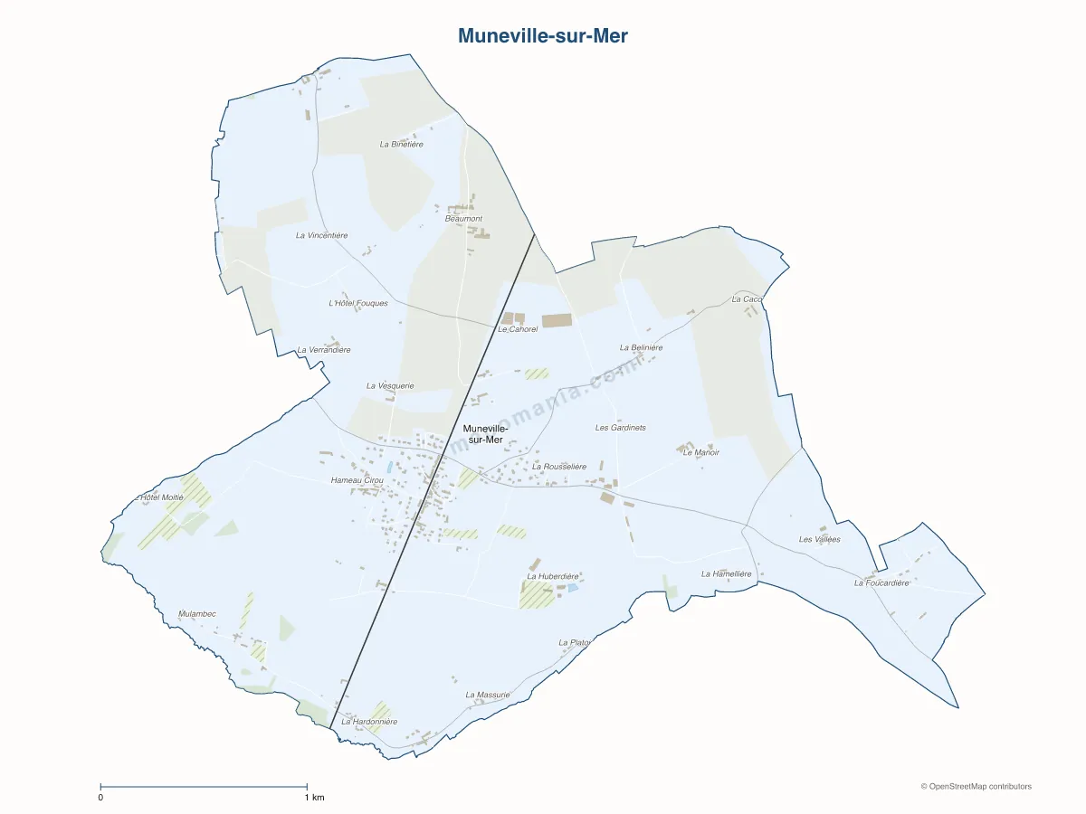 Carte de Muneville-sur-Mer à personnaliser